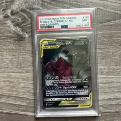 2019 Pokemon Unified Minds Mega Sableye & Tyranitar GX #126 PSA 9 TAG TEAM - Image 1