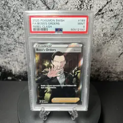 2020 POKEMON SWORD & SHIELD REBEL CLASH #189 FA/BOSS'S ORDERS REBEL CLASH PSA 9 - Image 1