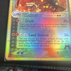 Pokemon TCG Team Magma's Aggron EX Team Magma vs Team Aqua Reverse Holo Rare 7/… - Image 2
