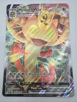 Pokemon MEOWTH VMAX Oversized Jumbo Black Star Promo #SWSH005 - Image 1