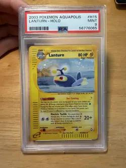 2003 POKEMON AQUAPOLIS #H15 LANTURN HOLO PSA 9 - Image 1