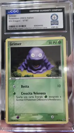 CGC Guinness World Record 1 Of 1 Grimer Pokemon (2003) EX Dragon - 57/97 - Image 1