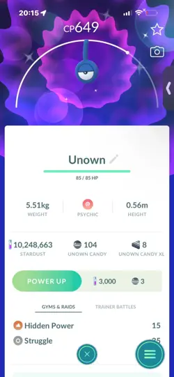 Pokemon Go Shiny Unown ! - Image 1