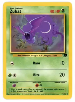 Zubat 70/82 Team Rocket Pokemon Card - Image 1