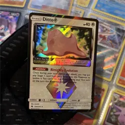 Pokemon TCG Ditto Prism Star Prism Rare Holo 154/214 HP 40 Basic Card Stock - Image 1