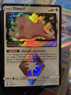 Pokemon TCG Ditto Prism Star Prism Rare Holo 154/214 HP 40 Basic Card Stock - Image 2