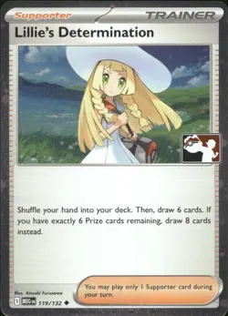 Lillie's Determination 119/132 Prize Pack Series Cards Pokemon Cosmos Holo NM - Image 1