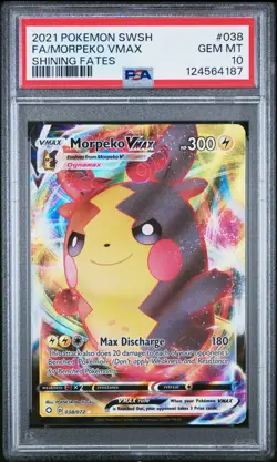 2021 POKEMON SWORD & SHIELD SHINING FATES #038 FULL ART/MORPEKO VMAX PSA 10 - Image 1