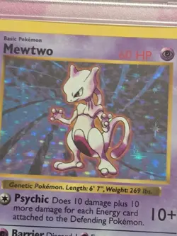 1999 Pokemon Base Set Mewtwo 1st Edition Shadowless 10/102 PSA 5 EX - Image 2