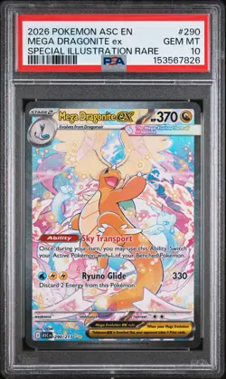 2026 POKEMON ASC EN-ASCENDED HEROES #290 MEGA DRAGONITE EX PSA 10 - Image 1