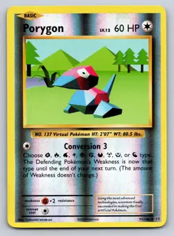 Porygon 71/108 Uncommon Evolutions Pokemon Reverse Holo Near Mint - Image 1