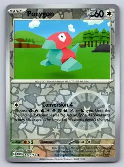 Porygon 137/165 Common 151 Pokemon Reverse Holo Near Mint - Image 1