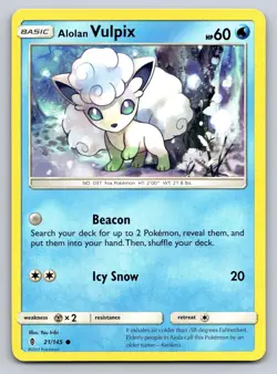 Alolan Vulpix 21/145 Common Guardians Rising Pokemon Near Mint - Image 1