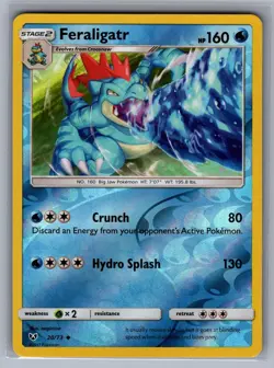 Feraligatr 20/73 Uncommon Shining Legends Pokemon Reverse Holo Near Mint - Image 1
