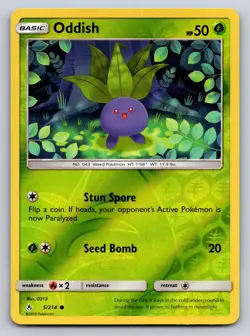 Oddish 5/214 Common Unbroken Bonds Pokemon Reverse Holo Near Mint - Image 1