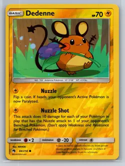 Dedenne 84/214 Common Lost Thunder Pokemon Reverse Holo Near Mint - Image 1