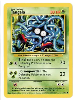 Tangela 66/102 Base Set 4th Print Pokemon Card - Image 1