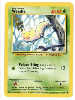 Weedle 69/102 Base Set 4th Print Pokemon Card - Image 1
