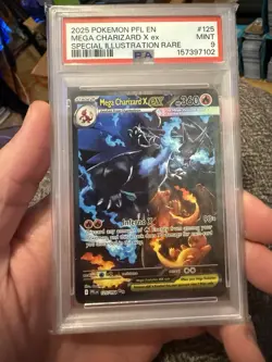 Pokemon 2025 Mega Charizard X ex 125/094 SIR Phantasmal Flames PSA 9 - Image 1
