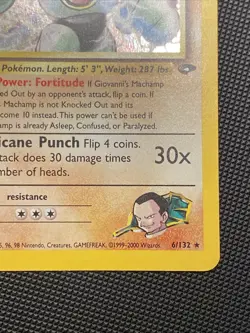 Giovanni's Machamp 6/132 Gym Challenge Holo Pokemon - Image 5