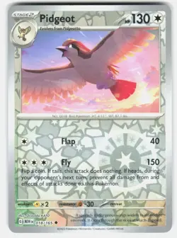 PIDGEOT 018/165 UNCOMMON 151 POKEMON REVERSE HOLO NM/M - Image 1