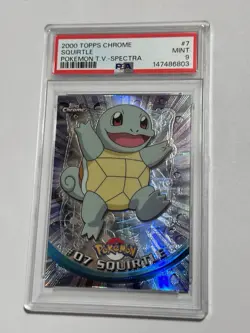 2000 TOPPS CHROME POKEMON T.V. SPECTRA #7 SQUIRTLE PSA 9 - Image 1