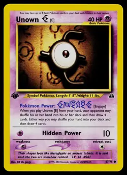 UNOWN [E] 67/75 COMMON NEO DISCOVERY POKEMON 1ST EDITION LP - Image 1