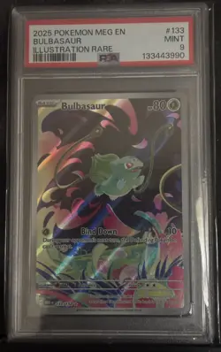 PSA 9 MINT Pokemon Mega Evolutions Bulbasaur IR #133/132 - Image 1