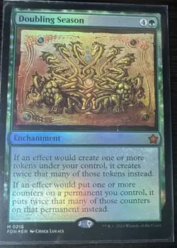 Magic the Gathering Mythic Doubling Season FOIL - MTG Foundations FDN #216 - Image 1