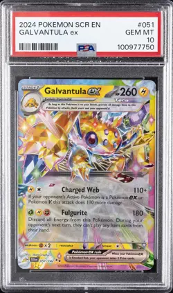 2024 POKEMON SCR EN-STELLAR CROWN #051 GALVANTULA EX PSA 10 - Image 1