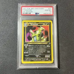 2001 POKEMON NEO DISCOVERY 1ST ED #31 TYRANITAR PSA 10 POP 69 - Image 1