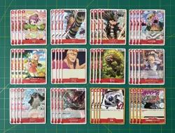 ONE PIECE CARD TCG - ROMANCE DAWN RED COMMON CARD FULL SET OF 4 (JPN)(US SELLER) - Image 1