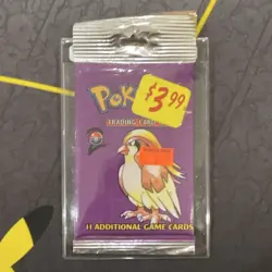 Long crimp!! Pokemon TCG Base Set 2 Booster Pack Pidgeot Art 11 Cards Sealed - Image 1