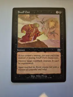 1x 1999 MAGIC THE GATHERING MERCADIAN MASQUES SNUFF OUT LP x1 - Image 1