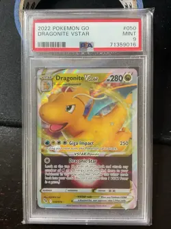 2022 Pokemon Dragonite VSTAR Pokemon GO #050/078 Holo Ultra Rare PSA 9 AJ - Image 1