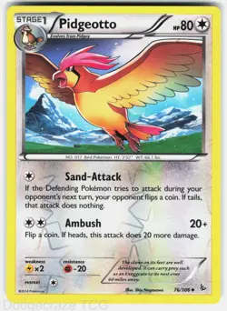 Pidgeotto 76/106 Uncommon Flashfire Pokemon Reverse Holo NM - Image 1