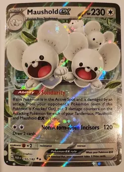 Pokemon Maushold ex 155/182 Paradox Rift Double Rare Holo - Image 1
