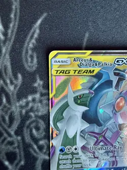 Pokemon Arceus & Dialga & Palkia GX 156/236 Cosmic Eclipse Full Art Holo 2019 - Image 2