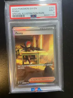 2023 Pokemon Scarlet & Violet Penny #252 Trainer PSA 9 Mint Rare AA - Image 1