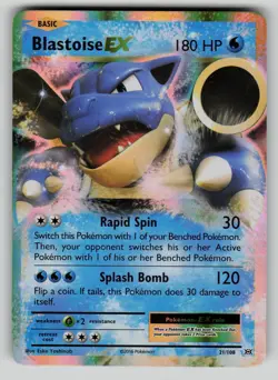Blastoise EX 21/108 Holo EX Rare Evolutions Pokemon NM - Image 1
