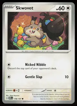 Skwovet 178/197 Common Obsidian Flames Pokemon Near Mint - Image 1