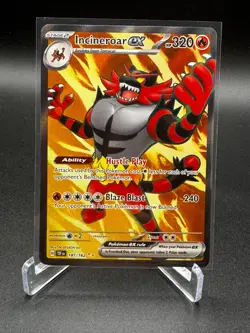 Pokemon TCG Incineroar ex Holo Ultra Rare SV05: Temporal Forces 187/162 NM - Image 1