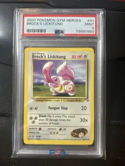 2000 Pokemon Gym Heroes 41/132 Brock's Lickitung PSA Mint 9 As - Image 1