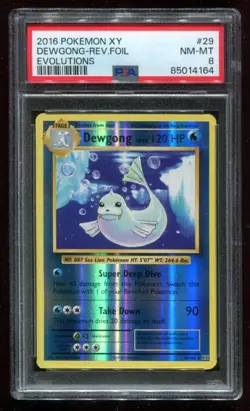 2016 Pokemon XY #29 Dewgong PSA 8 NM-MT Evolutions Rev Foil~(BA) - Image 1