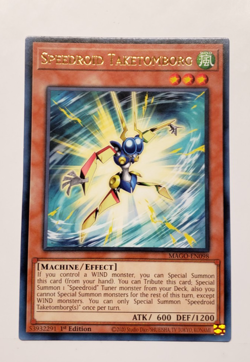 Yu-Gi-Oh Speedroid Taketomborg MAGO-EN098 1st Ed LP Gold Rare - Image 1