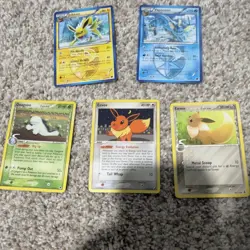 Nintendo Pokemon TCG Jolteon Vaporeon Quagsire Eevee English 5 Card Lot - Image 3