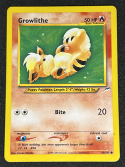 Growlithe 68/105 Neo Destiny WOTC Common Pokemon Card MP - Image 1