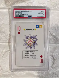 1996 POKEMON RED VERSION PLAYING CARDS 121 STARMIE 10 OF DIAMONDS PSA 10 - Image 3