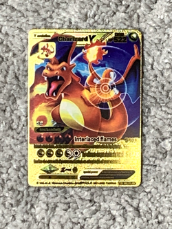 Charizard V HP522 Interlaced Flames Gold Foil Fan Art Card NM - Image 1