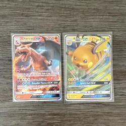 Pokemon GX Holo Promo Card Lot 2 Charizard SM195 Raichu SM213 2019 - Image 1